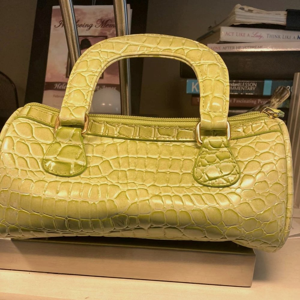 Giannini snake print Women's Green leather purse for sale!